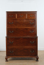 Load image into Gallery viewer, Vintage Union National Mahogany Secretary Chest with Drop Front Desk and Flame Grain Drawers

