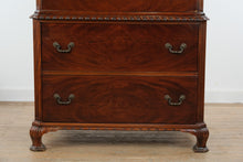 Load image into Gallery viewer, Vintage Union National Mahogany Secretary Chest with Drop Front Desk and Flame Grain Drawers
