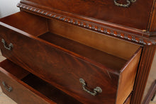 Load image into Gallery viewer, Vintage Union National Mahogany Secretary Chest with Drop Front Desk and Flame Grain Drawers
