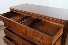 Load image into Gallery viewer, Union National Mahogany Bachelor’s Chest with Flamed Drawer Fronts and Greek Key Carved Trim
