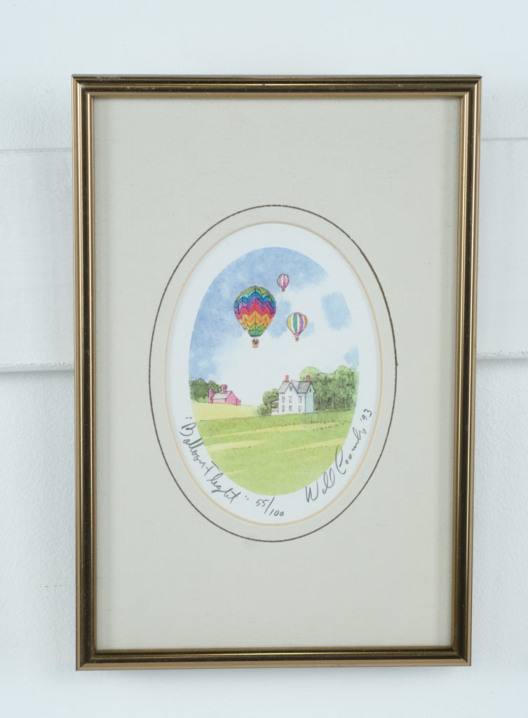 🎈 William J. Coombs 1993 Signed Limited Edition Print – “Balloon Flight” – Hot Air Balloon Festival Art