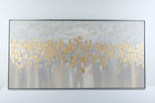 Load image into Gallery viewer, Uttermost Large Abstract Canvas Wall Art Gold Silver Gray Framed 61 x 31
