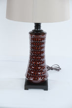 Load image into Gallery viewer, Uttermost Pair Ceramic Table Lamps Brown Textured Glaze 22 Inch

