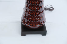 Load image into Gallery viewer, Uttermost Pair Ceramic Table Lamps Brown Textured Glaze 22 Inch

