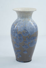 Load image into Gallery viewer, Uwharrie Crystalline Pottery Vase Blue Lavender Seagrove NC Signed 2007 10 Inch
