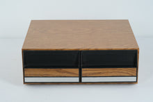 Load image into Gallery viewer, Vintage Woodgrain 2-Drawer VHS Tape Storage Box – Holds 22 Tapes
