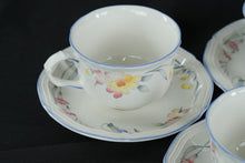 Load image into Gallery viewer, Villeroy Boch Riviera Cup and Saucer Set of 7 Floral Porcelain
