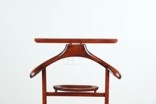 Load image into Gallery viewer, Mid Century Wooden Valet Stand SPQR Italy Mens Suit Butler Stand 42.5 Inch
