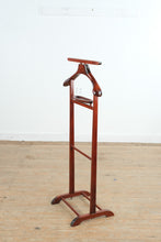 Load image into Gallery viewer, Mid Century Wooden Valet Stand SPQR Italy Mens Suit Butler Stand 42.5 Inch

