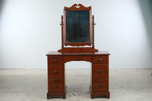 Load image into Gallery viewer, Antique Mahogany Vanity with Adjustable Mirror and Six Drawers
