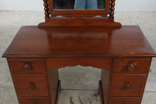 Load image into Gallery viewer, Antique Mahogany Vanity with Adjustable Mirror and Six Drawers
