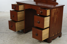 Load image into Gallery viewer, Antique Mahogany Vanity with Adjustable Mirror and Six Drawers
