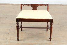Load image into Gallery viewer, Traditional Mahogany Upholstered Vanity Bench with Turned Spindle Back

