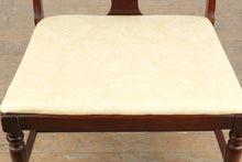 Load image into Gallery viewer, Traditional Mahogany Upholstered Vanity Bench with Turned Spindle Back
