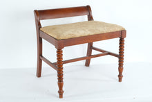 Load image into Gallery viewer, Upholstered Wooden Vanity Stool with Turned Front Legs
