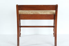 Load image into Gallery viewer, Upholstered Wooden Vanity Stool with Turned Front Legs
