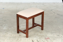 Load image into Gallery viewer, Traditional Mahogany Finish Upholstered Vanity Bench Stool
