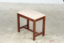 Load image into Gallery viewer, Traditional Mahogany Finish Upholstered Vanity Bench Stool
