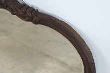 Load image into Gallery viewer, Antique Mahogany Vanity Mirror Beveled Glass Carved Wood Frame 36 by 34
