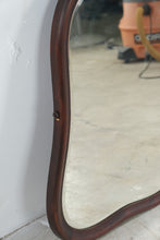 Load image into Gallery viewer, Antique Mahogany Vanity Mirror Beveled Glass Carved Wood Frame 36 by 34
