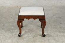 Load image into Gallery viewer, Queen Anne Style Upholstered Wood Vanity Stool
