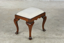 Load image into Gallery viewer, Queen Anne Style Upholstered Wood Vanity Stool
