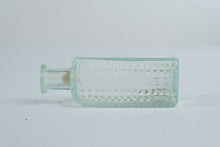 Load image into Gallery viewer, Antique Vapo Cresolene Co Aqua Glass Medicine Bottle Diamond Pattern 5 Inch
