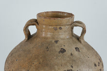 Load image into Gallery viewer, Antique European Two Handle Glazed Terracotta Pottery Jug 14 x 11
