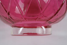 Load image into Gallery viewer, Fenton Cranberry Diamond Optic Double Handled Vase 7 Inch Art Glass

