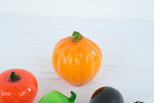 Load image into Gallery viewer, Hand Blown Art Glass Decorative Vegetable Collection Apple Pumpkin Tomato Pepper Eggplants Set of 6
