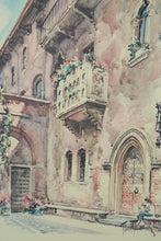 Load image into Gallery viewer, &quot;Verona – Casa di Giulietta&quot; Framed Watercolor Print – Signed by Artist
