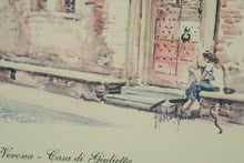 Load image into Gallery viewer, &quot;Verona – Casa di Giulietta&quot; Framed Watercolor Print – Signed by Artist
