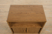 Load image into Gallery viewer, Mid-Century Style Oak-Look Rolling Cabinet with Storage
