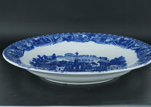 Load image into Gallery viewer, Large 18" Victoria Ware Ironstone Bowl – Blue &amp; White Scenic Transferware with Village Landscape – Antique English Charger
