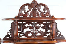 Load image into Gallery viewer, Victorian-Style Carved Étagère Cabinet with Glass Panels &amp; Tiered Shelving
