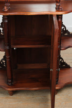 Load image into Gallery viewer, Victorian-Style Carved Étagère Cabinet with Glass Panels &amp; Tiered Shelving
