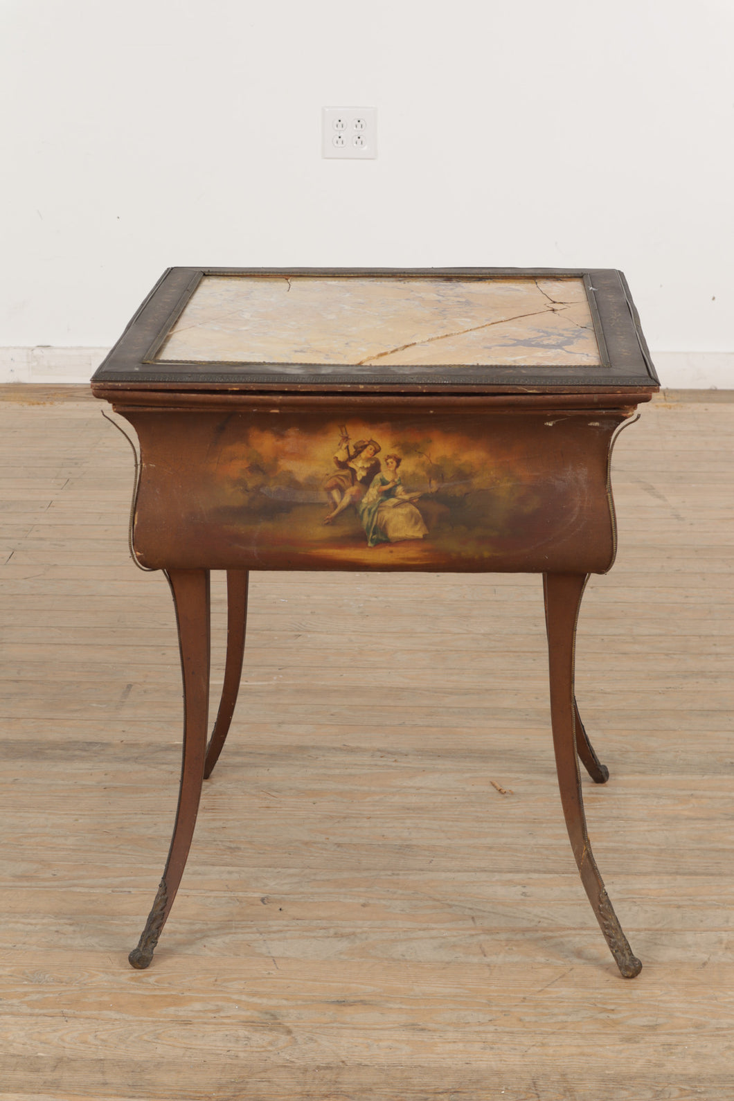 Victorian Mural Painted Side Table