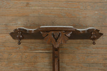 Load image into Gallery viewer, Antique Victorian Wall Shelf with Carved Wood Bracket &amp; White Marble Top – Ornate 19th-Century Display Shelf
