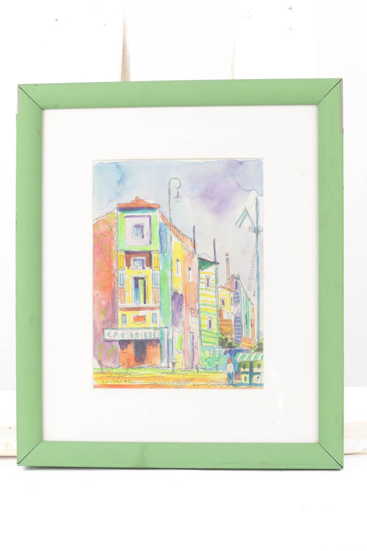Village by the Sea - Signed Water Color