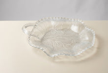 Load image into Gallery viewer, Vintage Indiana Glass Pebble Leaf Clear Glass Handled Serving Dish 1950s
