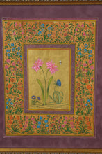Load image into Gallery viewer, Framed Floral Artwork in Indian Miniature Style – Signed “Viniti”
