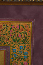Load image into Gallery viewer, Framed Floral Artwork in Indian Miniature Style – Signed “Viniti”
