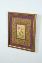 Load image into Gallery viewer, Framed Floral Artwork in Indian Miniature Style – Signed “Viniti”
