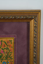 Load image into Gallery viewer, Framed Floral Artwork in Indian Miniature Style – Signed “Viniti”

