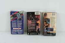 Load image into Gallery viewer, Vintage VHS Lot RoboCop Terminator Terminator 2 Arnold Schwarzenegger Action Movies
