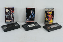 Load image into Gallery viewer, Vintage VHS Lot RoboCop Terminator Terminator 2 Arnold Schwarzenegger Action Movies
