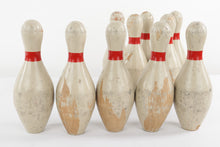 Load image into Gallery viewer, Vintage Bowling Pins with 2 Balls
