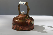 Load image into Gallery viewer, Vintage Copper Tea Pot with Porcelain Handles
