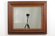 Load image into Gallery viewer, Vintage Dark Oak Mirror with Gold Interior - 28 x 24.5
