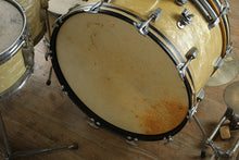 Load image into Gallery viewer, Vintage Ludwig Drum Kit – 1950s White Marine Pearl 4-Piece Set w/ Super Swiss Cymbals &amp; Hardware
